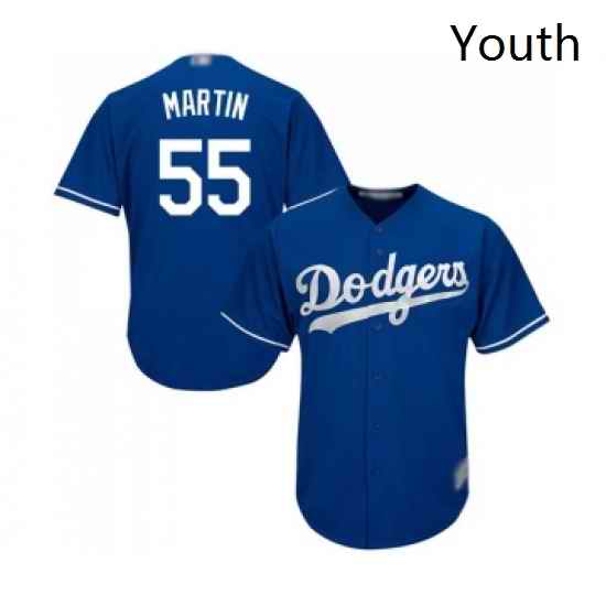 Youth Los Angeles Dodgers 55 Russell Martin Authentic Royal Blue Alternate Cool Base Baseball Jersey